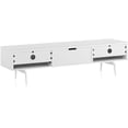 thumbnail image 3 of SONOROUS Studio ST-360 Wood and Glass Modern TV Stand with Spike Metal Legs for Sizes up to 75" (Modern Design Cabinet For Your Audio/Video Components and Consoles, Comes with I/R Repeater) - WHITE, 3 of 6