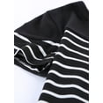 thumbnail image 6 of Asyoly Girls Summer Cute Crewneck Swing Short Sleeve Dress Stripe Print Color Block Sundress Mini Dresses, 6 of 6