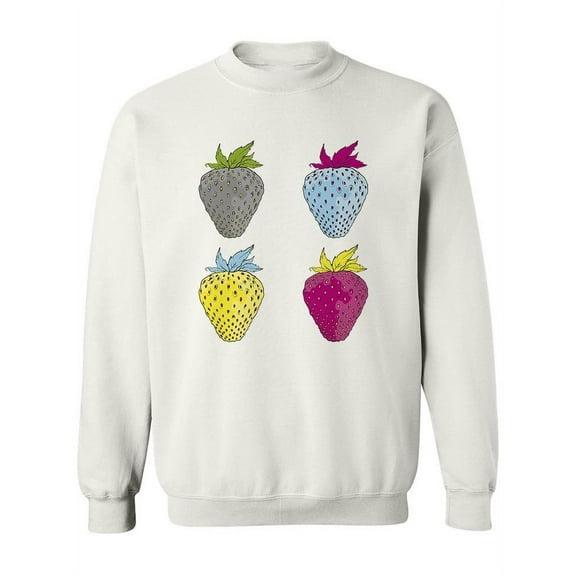 Pop Art Strawberries Sweatshirt Women -Image by Shutterstock, Female Large