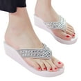 thumbnail image 3 of Rciityk Women's Platforms & Wedge Sandals Summer Slippers Fashion Rhinestones Wedges Flip Flops Casual Beach Shoes - Summer's Best Shoes, 3 of 6
