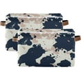thumbnail image 2 of GZHJMY 2 Pack Collapsible Organizer Storage Bins with Camouflage Dark Blue Cute Print,14.2"x10.2" Rectangular Fabric Baskets with Sturdy Leather Handles for Home/Office/Bathroom, 2 of 7