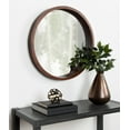 thumbnail image 3 of Kate and Laurel Hutton Round Decorative Modern Wood Frame Wall Mirror, 22 Inch Diameter, Walnut Finish, 3 of 6