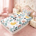 thumbnail image 5 of Manfei Cute Duck Twin Sheets 3pcs,Cartoon Flowers Bedding,1 Flat Sheet,1 Fitted Sheet and 1 Pillowcase, 5 of 6