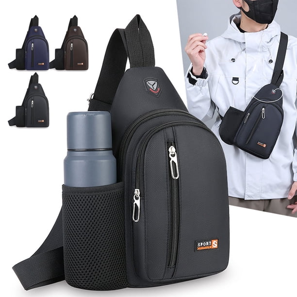 Fiudx Liquidación De Ofertas Flash Bolso Bandolera Pequeño, Bandolera, Resistente Al Agua, Para El Pecho, Con Una Correa, Bolsa De Viaje Para Hombres, Mujeres Y Niños Con orificio Para Auriculares