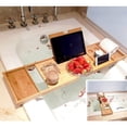 thumbnail image 4 of Bathtub Caddy Tray Bamboo Spa Bathtub Caddy Organizer Book Tablet Holder Reading Rack Nonslip Bottom Extendable Sides, 4 of 7