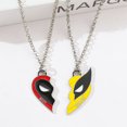 thumbnail image 3 of 2pcs Marvel Movie Deadpool & Wolverine Necklace Best Friends Set Split Heart Matching Pendant Keychain for Fans Accessories Gift, 3 of 5
