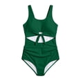 thumbnail image 2 of 1 Piece Girls Swimsuit Cut Out Bathing Suit Quick Dry Beach Swimwear Padded Bathing Suit for Girls 11-12 Years, 2 of 4