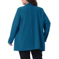 thumbnail image 3 of Agnes Orinda Women's Plus Size Blazers Lapel Button with Pockets Work Jackets Blazer 3X Lake Blue, 3 of 5
