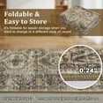 thumbnail image 3 of Hasoo Indoor Washable Area Rug 8' x 10' Geometric Rugs for Living Room Floral Throw Floor Mats Non-Slip Accent Carpet Brown, 3 of 7