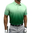 thumbnail image 2 of 100% Cotton T-Shirt Men's Clothing Men's Gradient Printed Button Casual Short Sleeved Lapel Shirt Green Xxxxl, 2 of 5