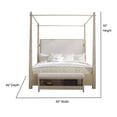 thumbnail image 4 of Panama Jack Boca Grande Modern Wood King Upholstered Canopy Bed in Oak, 4 of 4