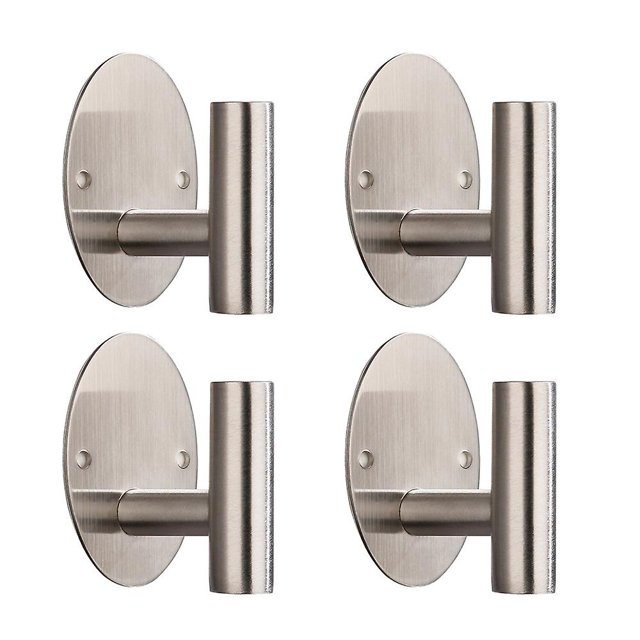 Gancho para toallas de baño de 4 piezas, gancho para toallas de bata de acero inoxidable Afortunado Sencillez