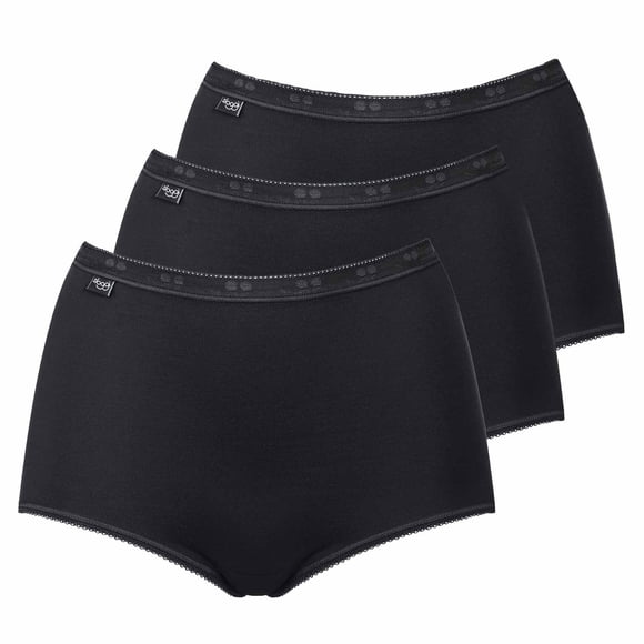 Sloggi Slip Maxi, Paquete de 3 - Basic+, monocromo Negro 58