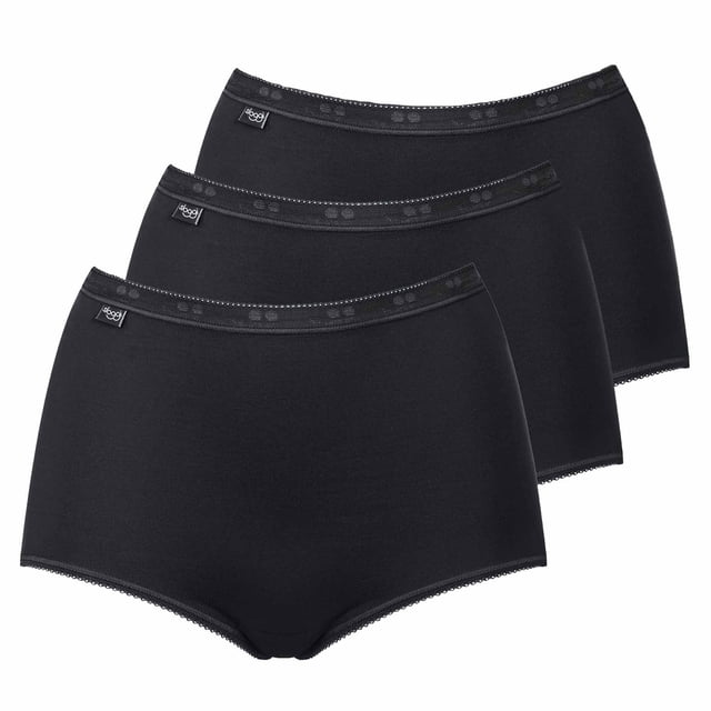 Sloggi Slip Maxi, Paquete de 3 - Basic+, monocromo Negro 58