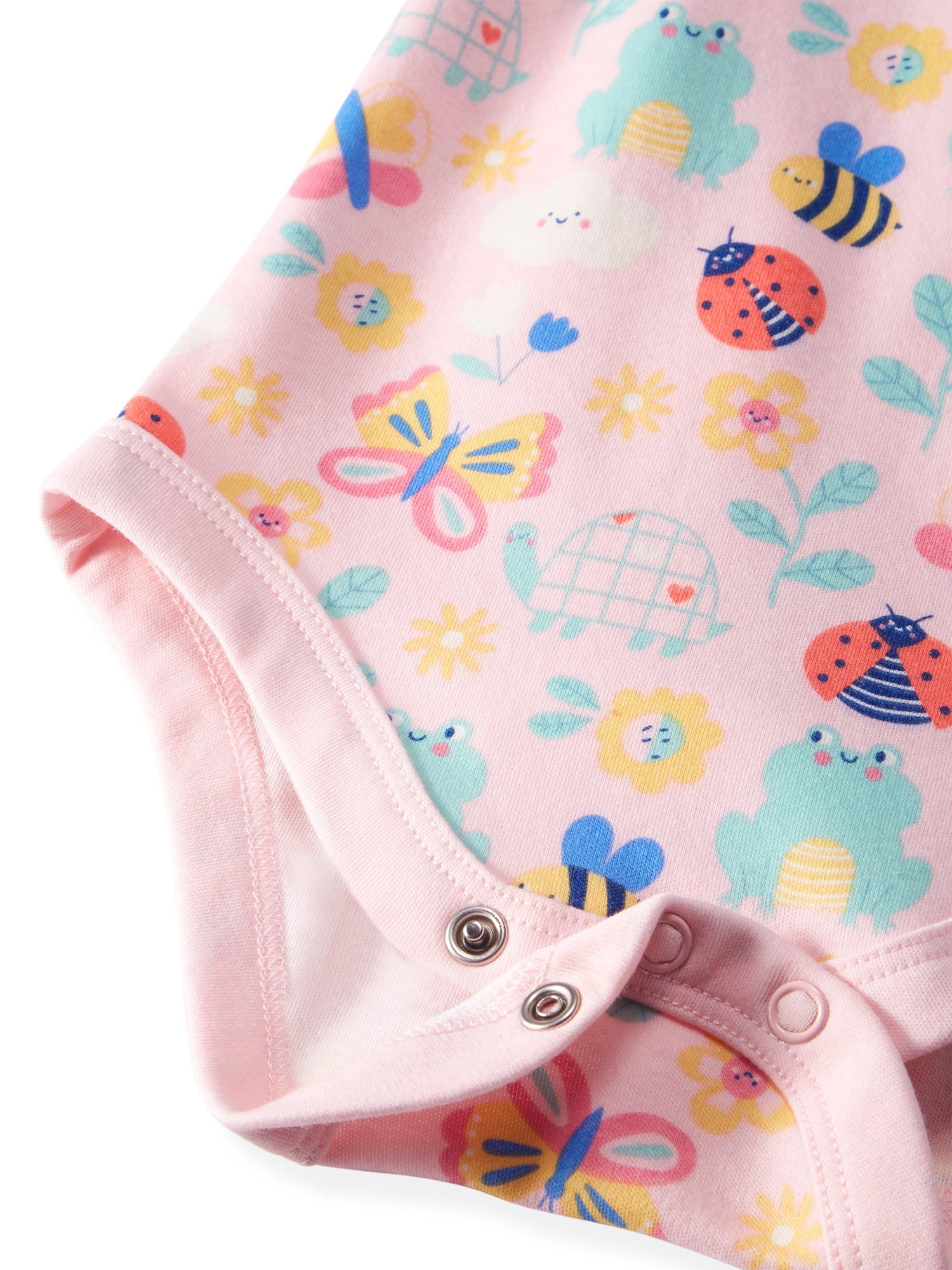Garanimals Newborn & Baby Girl Cotton Lap-Shoulder Short-Sleeve Bodysuit, Sizes 0–24M