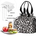 thumbnail image 4 of White and Black Of Leopard Print Drawstring Lunch Bag Women - Drawstring Lunch Bag Insulated for Work Office - Stain-Resistant Large Lunchbags for Women with Multi-Pockets, 4 of 6