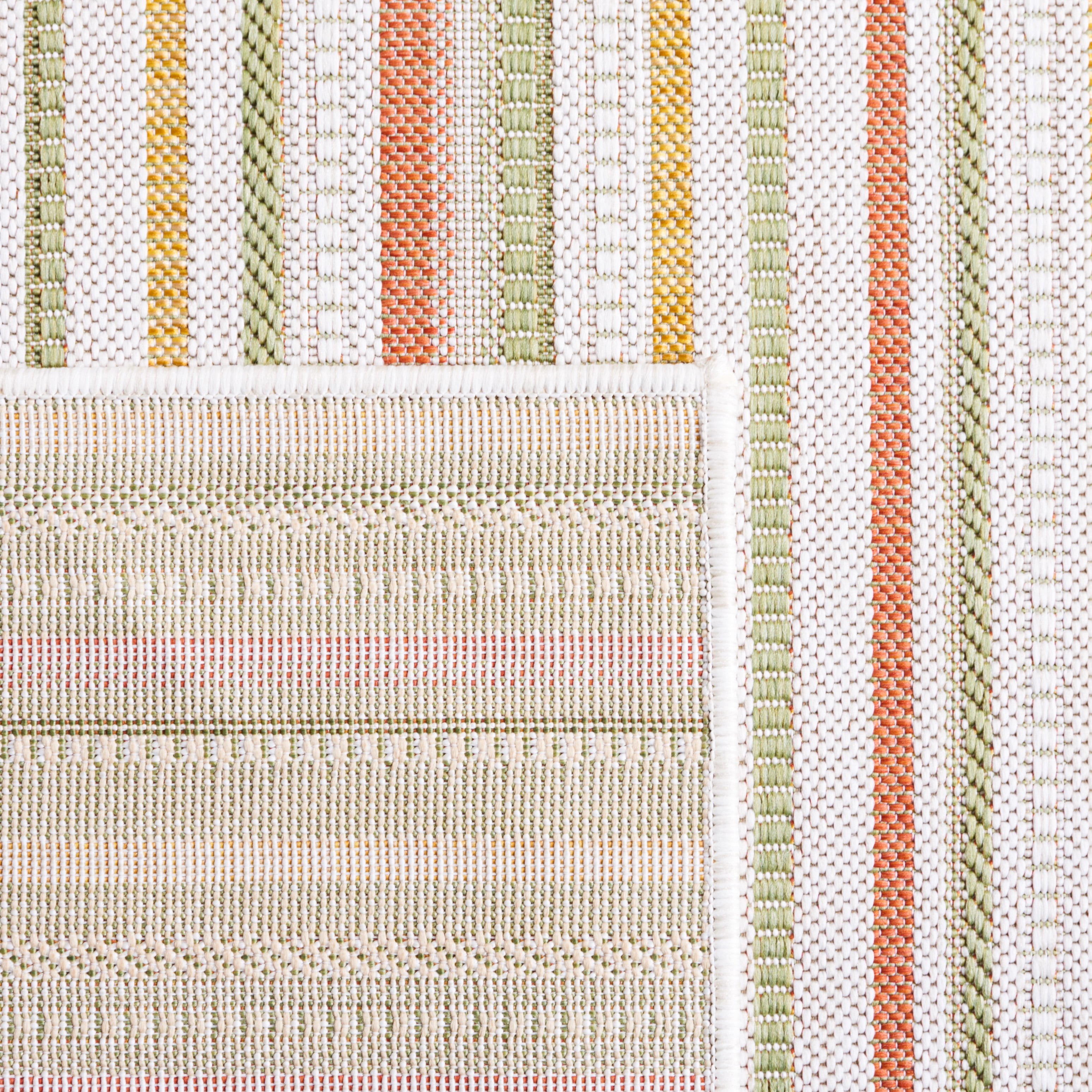 Safavieh Courtyard Roslyn Striped Indoor/Outdoor Area Rug, Beige/Rust Yellow, 6'7" x 6'7" Round