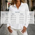 thumbnail image 3 of yeiolnoer Tops for Women Loose Fit Long Sleeve Casual Shirts Quarter Zip Lapel T Shirt for Athletic Workout(White,X-Large), 3 of 6