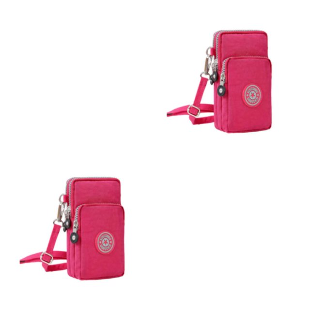 Decodeary Spacious Handbag For All Occasions Convenient And Stylish Polyester For Unisex Crossbody Bag Shoulder Bag Pouch Rose Red 2Set