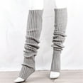 thumbnail image 4 of Baqcunre 31.5 Inch Length Leg Knit Over The Knee Extra Long Winter Soft Thick Thigh High Footless Socks for Women, 1 Pair Of Footwear Dark Gray One Size, 4 of 4