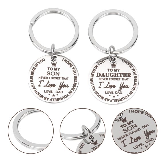 ETEREAUTY 2-Pack Keychain Pendants with Elegant Lettering, Perfect for Family Love and Affection