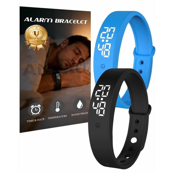 Vibrating Alarm Watch with Silent Wake Up for Heavy Sleepers, Waterproof Tracker Bracelet