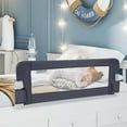thumbnail image 2 of Costway 1 PCS 42" Toddler Foldable Bed Rail with Adjustable Safety Strap, Bedrail Guard Grey, 2 of 8