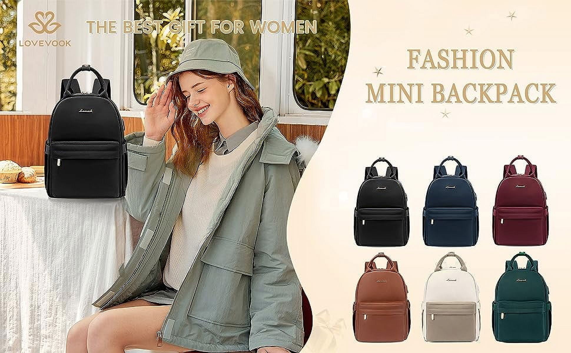 Lovevook Mini Backpack Purse for Women, Small Backpack Cute Fashion Daypack with USB Charging Port for Work Travel Daily Shopping Dating