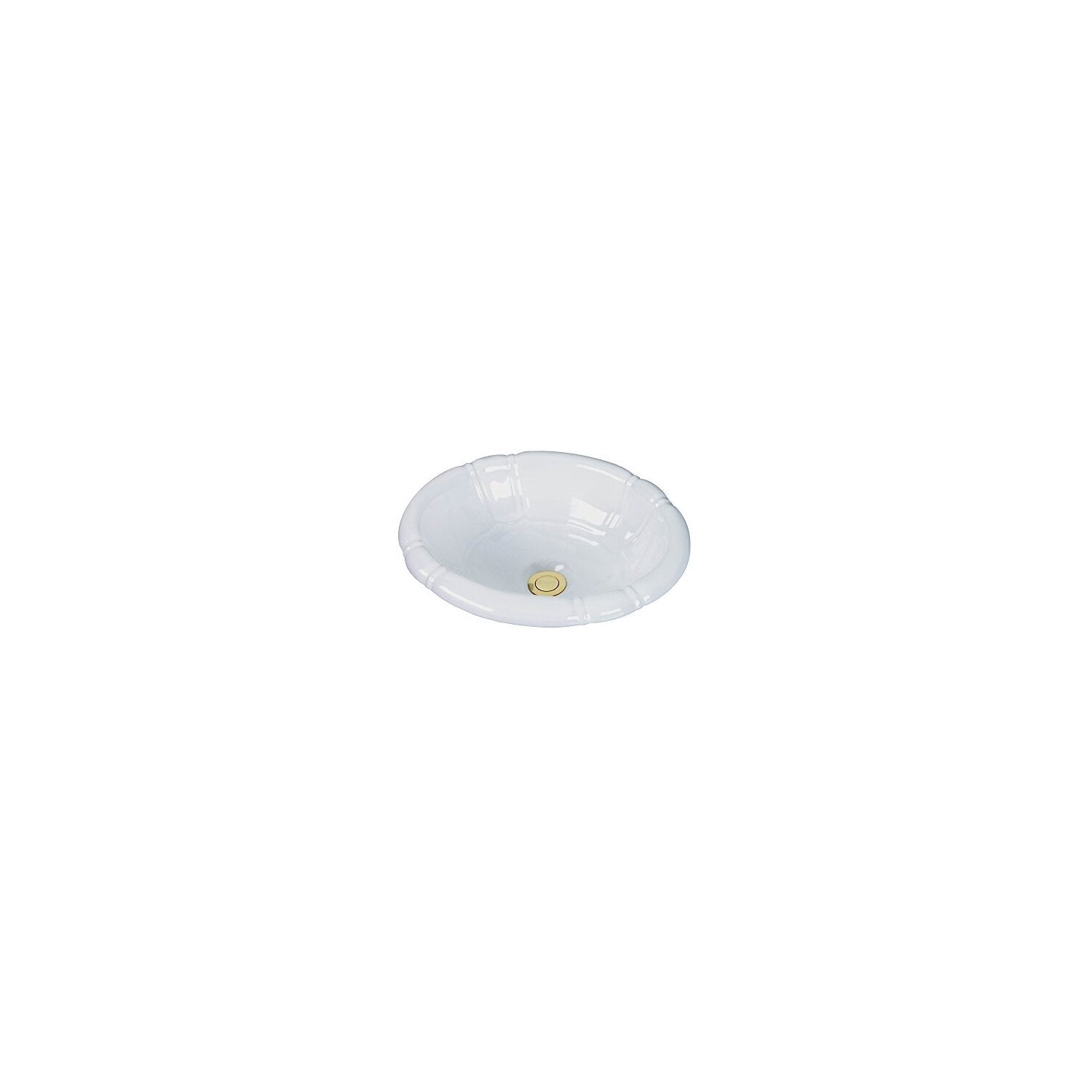 Ceramic Bathroom Sink - White Drop-In Wash Basin with Overflow, 12-7/8 x 15-1/2 Inch