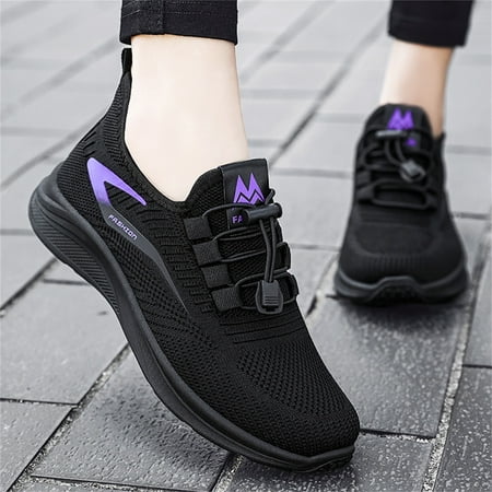 

Sehao Women s sneakers Fashion Summer Autumn Women Sneakers Flat Lightweight Mesh Breathable Elastic Bag&Shoes Accessory Black 39