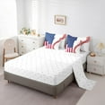 thumbnail image 5 of jejeloiu Abstract Baseball Pattern 7-Piece Twin Bedding Sets,American Flag Print Bedding Comforter Set,Red White Blue Sheet Sets For Kids,Luxury Bedroom Decor Reversible, 5 of 8