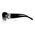 thumbnail image 3 of Luxury Rimless Art Deco Metal Chain Arm Fashion Sunglasses Silver Smoke, 3 of 4