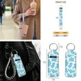 thumbnail image 6 of Yuyamidu 12 PCS Blue Cow Print Car Seat Covers Set Cute Steering Wheel Cover Seat Belt Pads Cup Coasters Chapstick Holder Key Chain Keychain Wristlet, 6 of 6