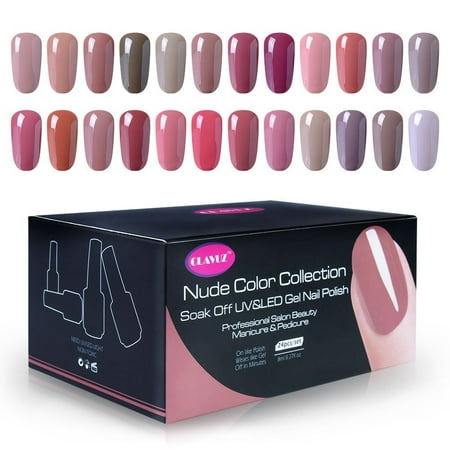 Polish Collection - CLAVUZ 24pcs Gel Nail Polish Set Nude Color Collection Soak Off Gel Nail Lacquer Nail Art Manicure High-gloss 8ml New Starter Christmas Gift Kit