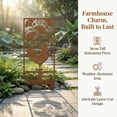 thumbnail image 6 of Rusty Metal Garden Stake, 2D 14.18 inches Garden Column Rust Steel Statue, Modern Garden Sculpture, Metal Patio Landscape Decor, Art Column for Lawn, Porch, Backyard Decoration, Style H, 6 of 9