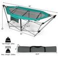 thumbnail image 2 of Gymax Folding Hammock Indoor & Outdoor Hammock with Side Pocket & Iron Stand Turquoise, 2 of 10