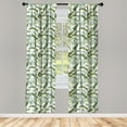 thumbnail image 2 of Ambesonne Tropical Curtains, Repetitive Exotic Leaves, Pair of 28"x84", Pale Olive Green Fawn, 2 of 4