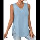 thumbnail image 3 of Camiseta de Tirantes de Verano para Mujer, con Bordado de Ojales, Sin Mangas, Cuello en V, Holgada, Informal, 2025 Azul XXL, 3 of 6