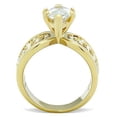thumbnail image 3 of Luxe Jewelry Designs Women's Stainless Steel IP Gold Ring with AAA Grade CZ in Clear - Size 11, 3 of 4