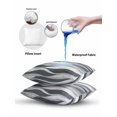 thumbnail image 6 of Outdoor Pillows Waterproof, Black Grey Ombre Throw Pillows with Inserts Included, Modern Moire Abstract Art Aesthetics Indoor Outdoor Decorative Lumbar Pillow for Bed/Couch/Patio 18"x18", 2Pcs, 6 of 8