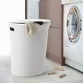 thumbnail image 2 of Superio 40L Elegant Ribbed Plastic Laundry Hamper with Lid - White, 2 of 4