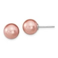 thumbnail image 4 of 925 Sterling Silver RH 10-11mm Wht/Pink/Blk Imit. Shell Pearl Earring Set; for Adults and Teens; for Women and Men, 4 of 8