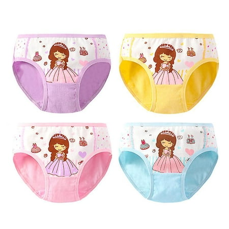 5 Pcs/lot Girls Underwear Cotton Panties For Children New Cute Cat Cartoon Panties  Girl Soft Breathable Girls Panties 2-14 Years Color: 2-20GS021, Kid Size: S  (Girl 4-5 Year)