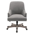 thumbnail image 4 of Pemberly Row Rustic Wood Base and Fabric Upholstered Office Chair in Fog Brown, 4 of 9