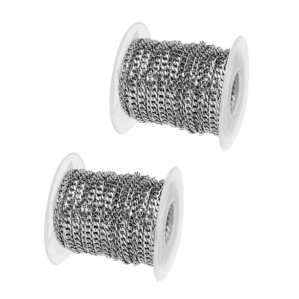 Eslabón de La Cadena Del Bordillo de Acero Inoxidable a Granel para Los Accesorios de La Joyería Del Collar DIY 10 Yardas / Rollo 3 Mm 5 Mm Ancho (paq Macarena Cadena de acero de acero inoxidable 3mm