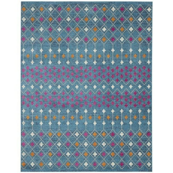 7 x 10 ft. Blue Jewels Geometric Area Rug