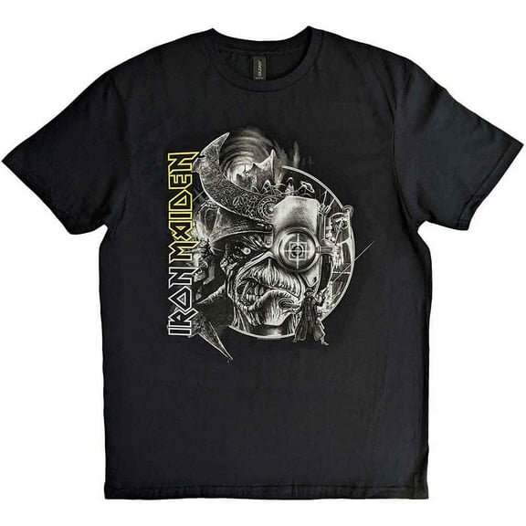 Iron Maiden Unisex T-Shirt: The Future Past Tour '23 Greyscale (Medium)