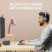 Logitech Zone 950 Premium Noise Canceling Headset with Hybrid ANC, Bluetooth, USB-C, USB-A, Certified for Zoom, Google Meet, Google Voice, Fast Pair, Graphite