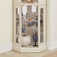 thumbnail image 6 of 70" Lighted Corner Curio Cabinet, Elegant Display Cabinet with Tempered Glass Doors and Adjustable Shelves, Light Blub Included, Storage Rack for Living Room, White, 6 of 10