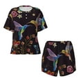 thumbnail image 5 of Wukai Humming Bird Women's Pajama Set,Short-Sleeve Top and Shorts with Elastic Waistband and Pockets for Loungewear, Yoga, and Casual Wear-4X-Large, 5 of 8